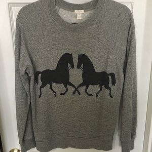 Jcrew gray sweatshirt with horses.